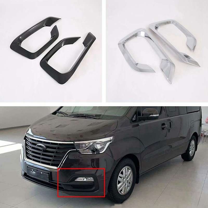 for Grand Starex H-1 I800 2018-2020 Carbon Fiber Front Fog Light Lamp Cover Trim Foglight Bezel Deco