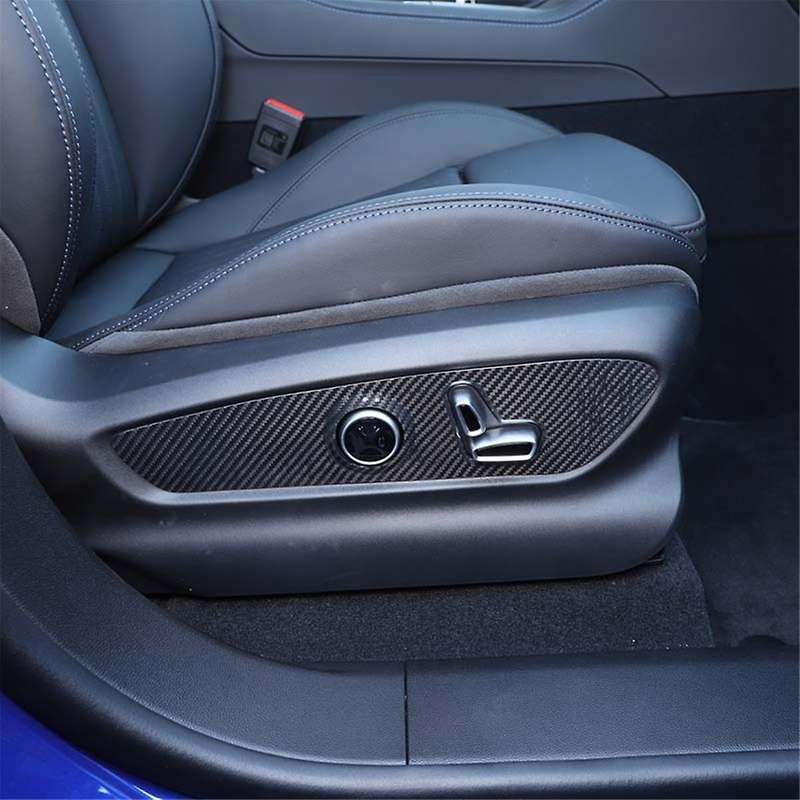 for Grecale 2022 2023 Dry Carbon Fiber Car Front Seat Adjustment Switch Button Panel Cover Trim Acce