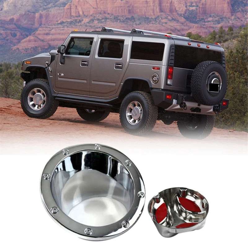 for H2 2003-2009 Car Fuel Door Bezel Gas Tank Cover Moulding Trim Chrome Cap Hatch Oil Filler Decora