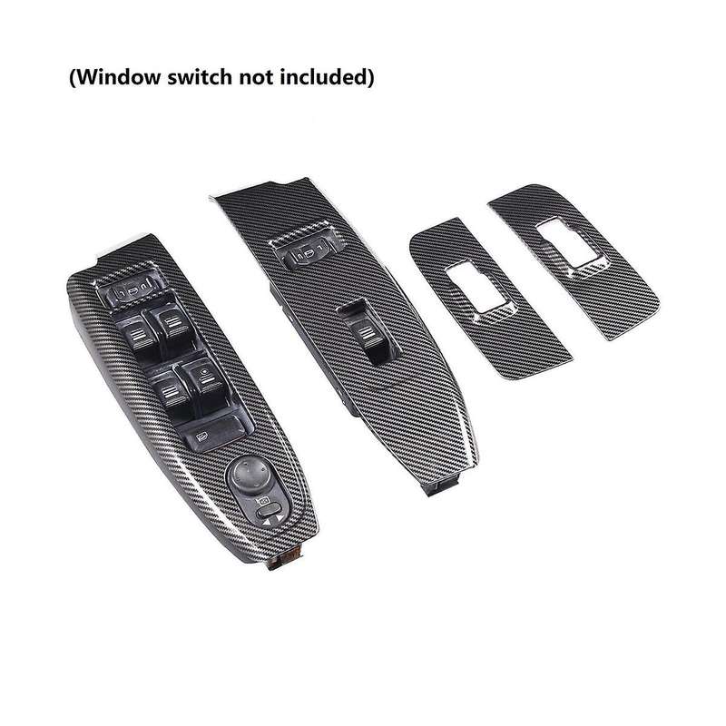 for H3 2005-2007 Stainless Steel Carbon Car Door Window Glass Lift Switch Frame Cover Trim Sticker A