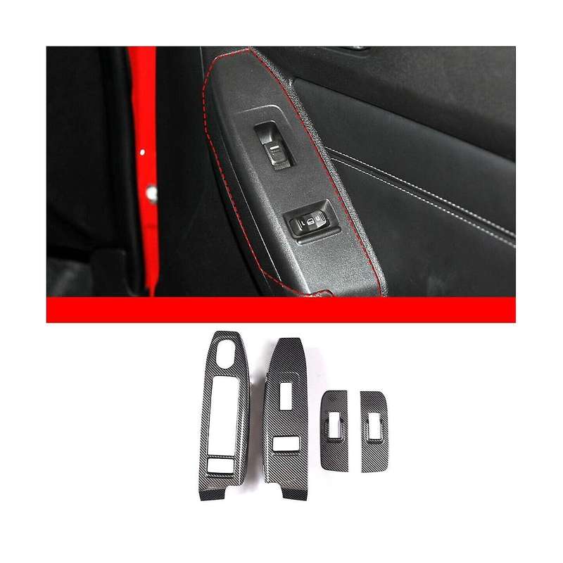 for H3 2005-2007 Stainless Steel Carbon Car Door Window Glass Lift Switch Frame Cover Trim Sticker A
