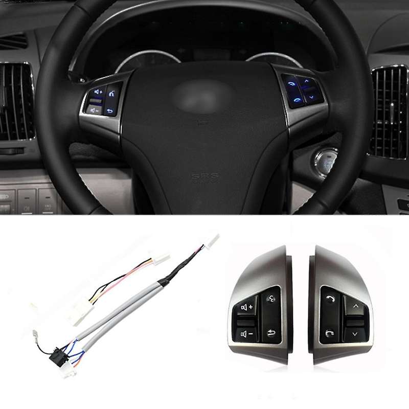 for HD 2008-2016 Multifunction Steering Wheel Control Button Switch Audio Control Silver 8 Keys