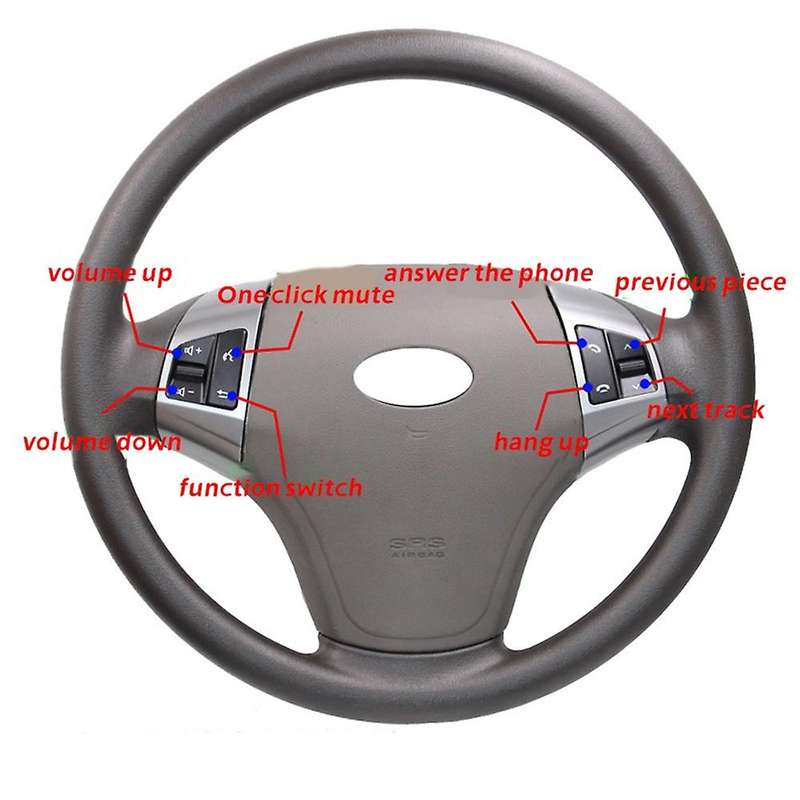 for HD 2008-2016 Multifunction Steering Wheel Control Button Switch Audio Control Silver 8 Keys