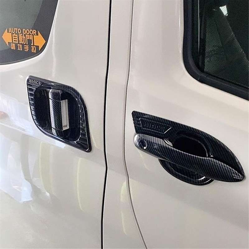 for Hiace Sixth Generation (h300) 2019-2022 Carbon Fiber Style Door Handle Bowl Cover Cup Cavity Tri