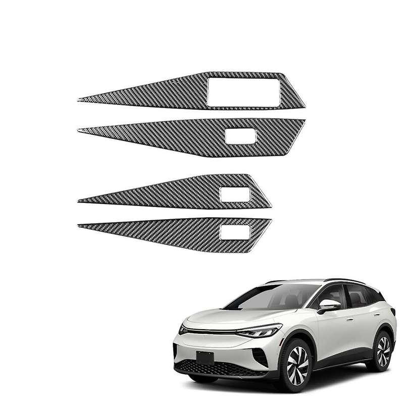 for ID.4 ID4 2021-2023 LHD Carbon Fiber Car Door Window Glass Lift Switch Button Trim Frame Decorate
