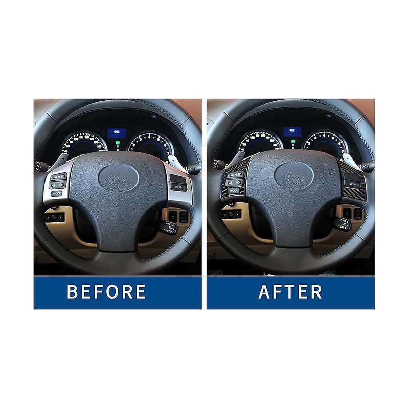 for Is Is250 Is300 Is350c 2006-2012 Carbon Fiber Steering Wheel Button Frame Cover Sticker Accessor