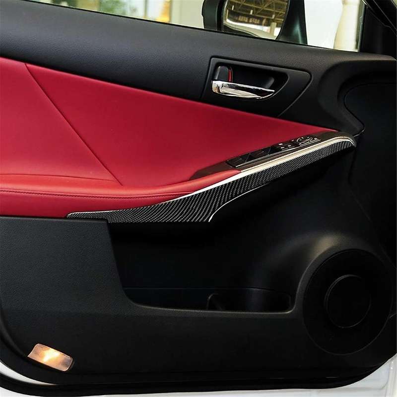 for Is250 Is200t Is300 Is350 2013-2019 Carbon Fiber Car Door Armrest Panel Cover Decal Trim Accesso