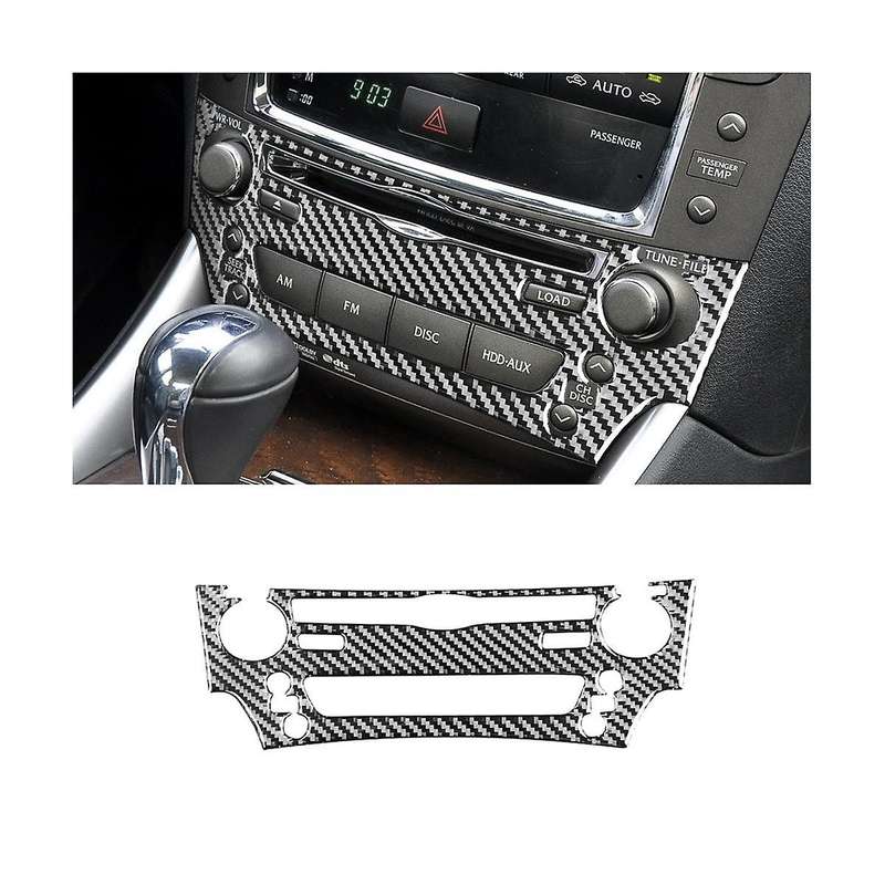for Is Is250 Is300 Is350c 2006-2012 Carbon Fiber Console Cd Panel Cover Sticker Decal Accessories