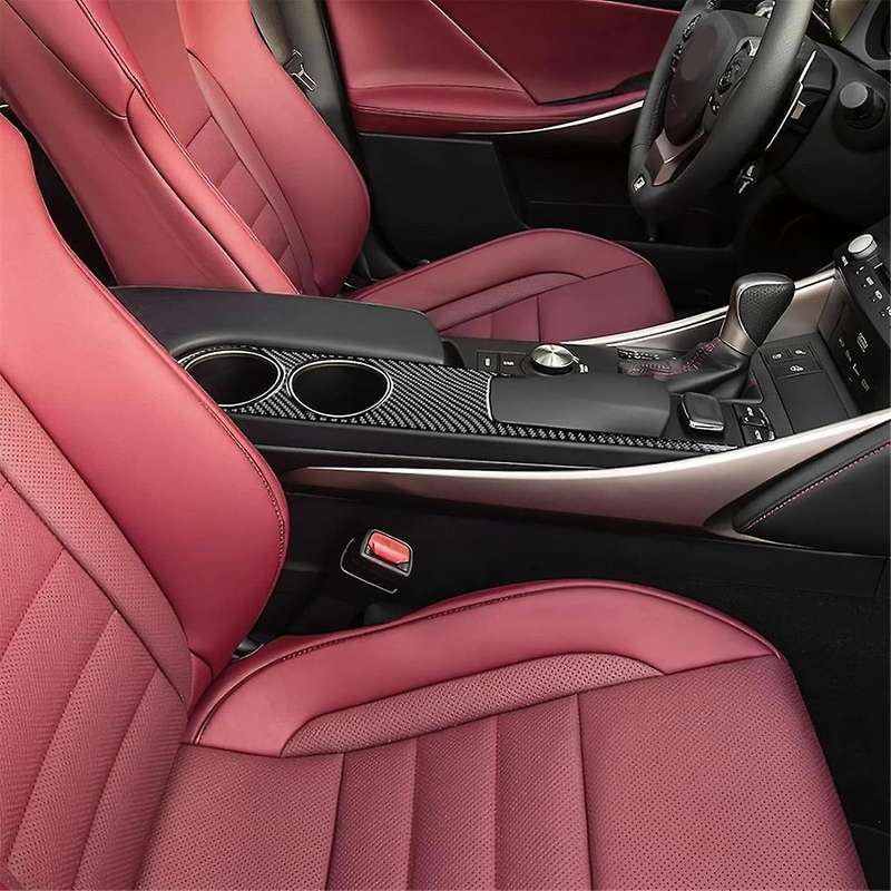 for IS250 IS200T IS300 IS350 2013-2019 Carbon Fiber Center Console Cup Holder Panel Cover Decal Trim
