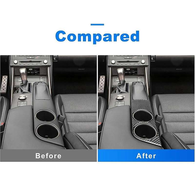 for IS250 IS200T IS300 IS350 2013-2019 Carbon Fiber Center Console Cup Holder Panel Cover Decal Trim
