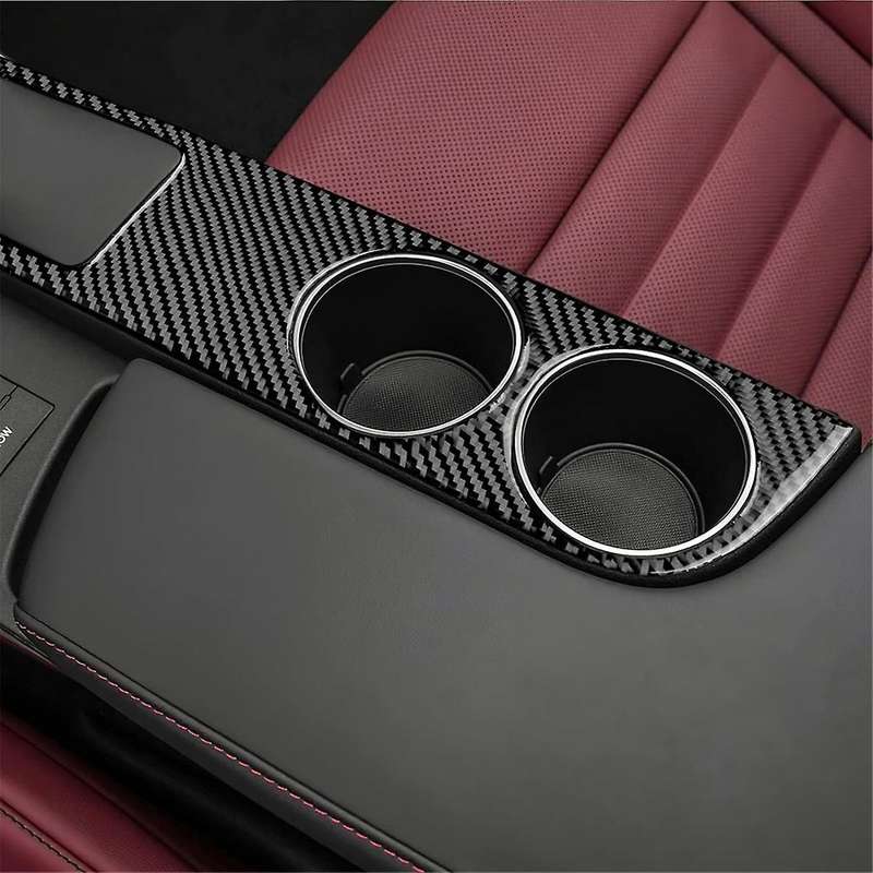 for IS250 IS200T IS300 IS350 2013-2019 Carbon Fiber Center Console Cup Holder Panel Cover Decal Trim
