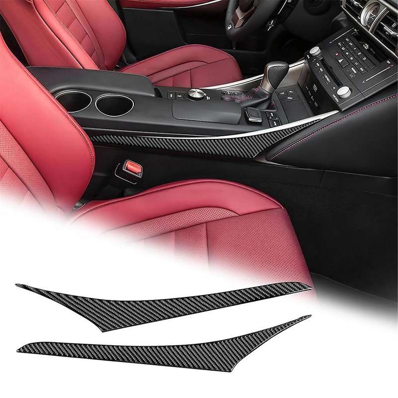 for IS250 IS200T IS300 IS350 2013-2019 Carbon Fiber Center Console Side Gear Shift Frame Cover Trim