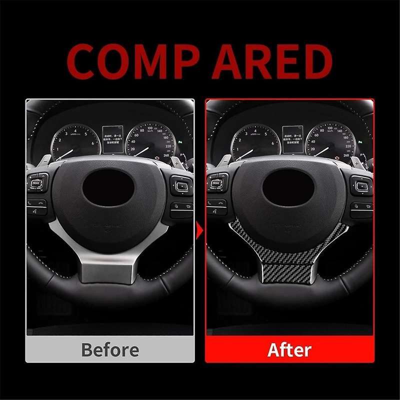 for Is250 Is200t Is300 Is350 2013-2019 Carbon Fiber Car Steering Wheel Panel Cover Decal Trim Acces