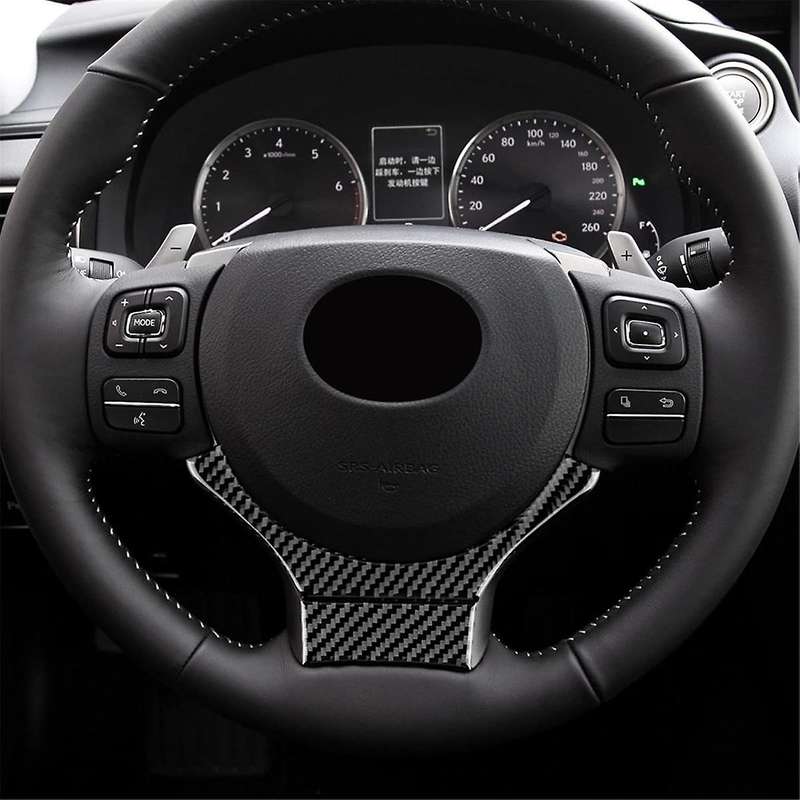 for Is250 Is200t Is300 Is350 2013-2019 Carbon Fiber Car Steering Wheel Panel Cover Decal Trim Acces