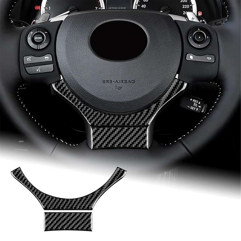 for Is250 Is200t Is300 Is350 2013-2019 Carbon Fiber Car Steering Wheel Panel Cover Decal Trim Acces