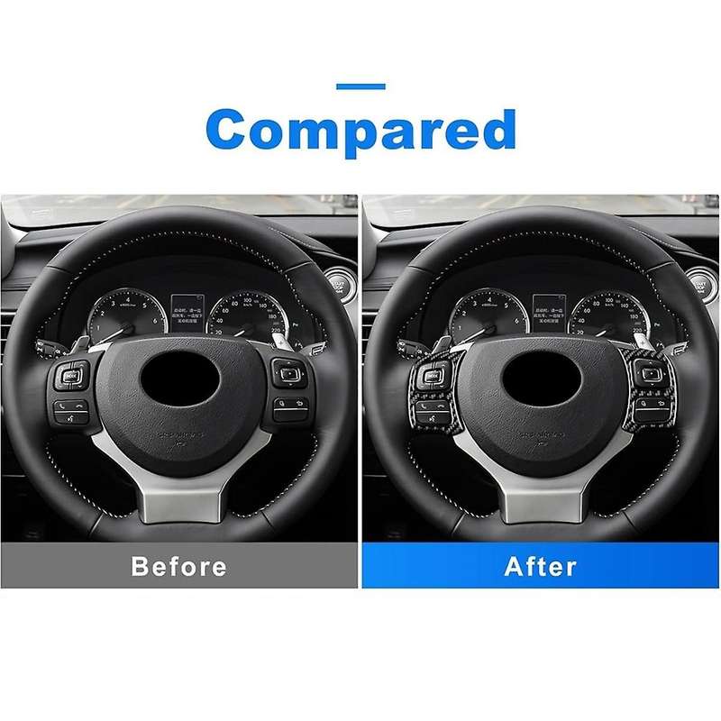 for IS250 IS200T IS300 IS350 2013-2019 Carbon Fiber Car Steering Wheel Button Panel Cover Decal Trim