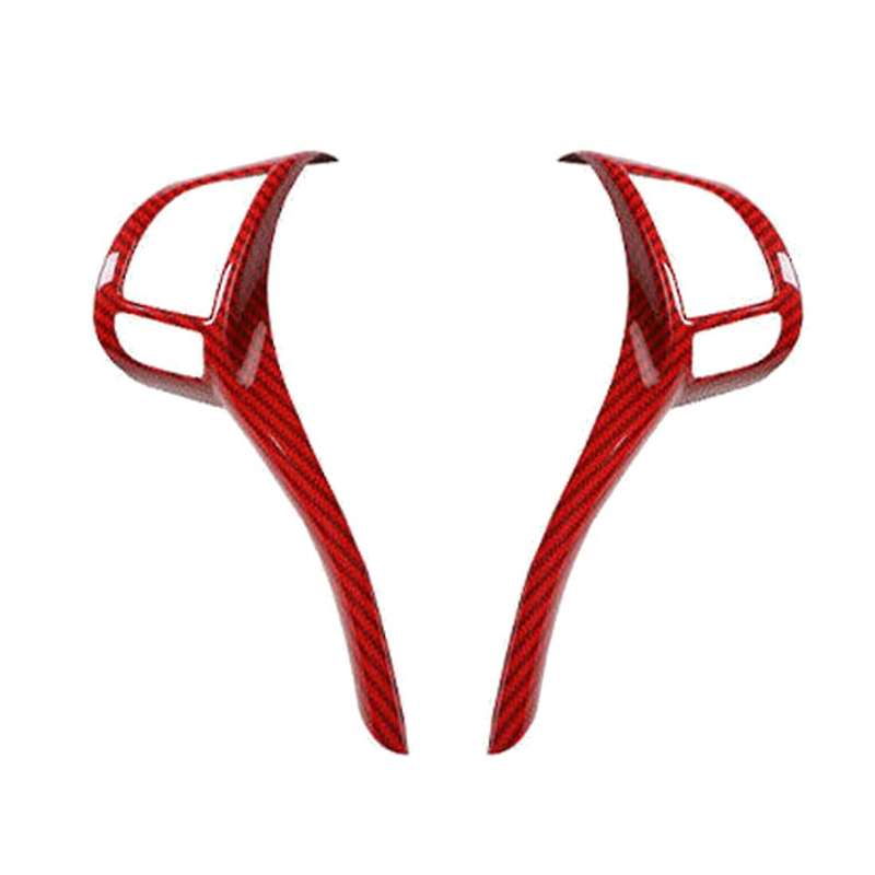 for J11 Teana Altima 2013-2018 Red Carbon Fiber Steering Wheel Switch Button Cap Cover Strip Trim
