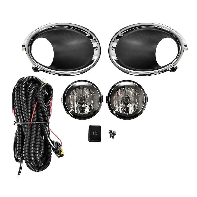 for J11 ROGUE 2014-2017 Bright Light Lamp Covers Front Bumper Fog Lights Driving Lamps Lens H8 Bulb