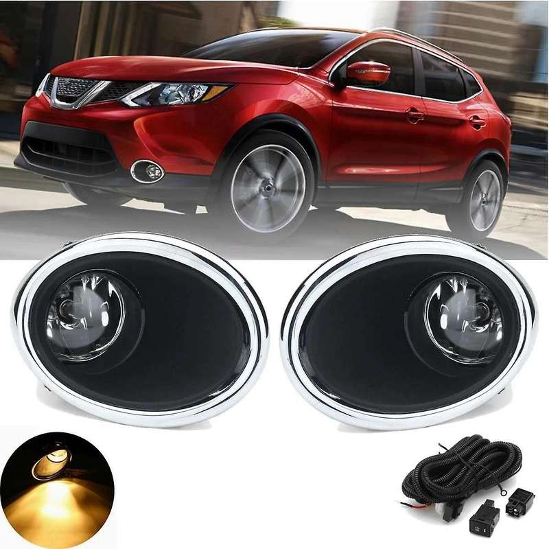 for J11 ROGUE 2014-2017 Bright Light Lamp Covers Front Bumper Fog Lights Driving Lamps Lens H8 Bulb