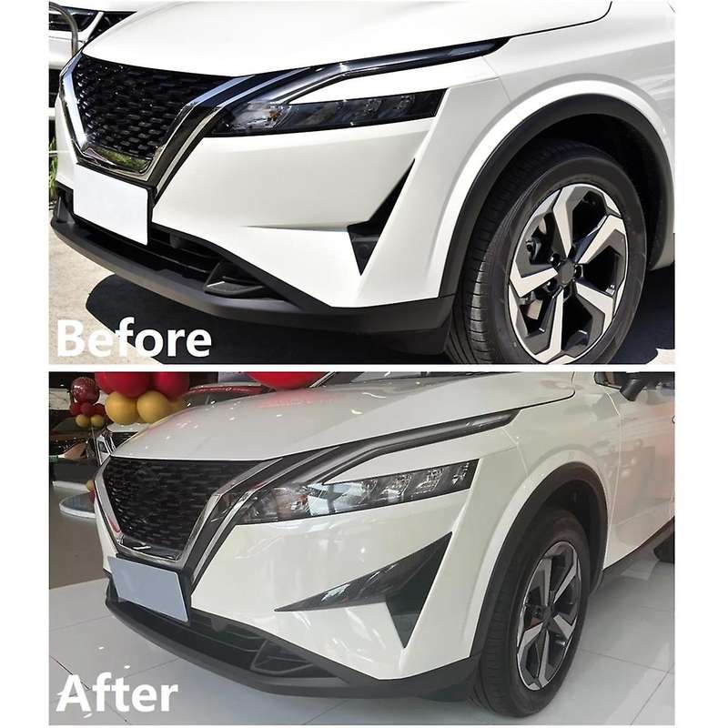 for J12 2022 2023 Car Front Fog Lights Cover Bumper Splitter Spoiler Trim Accessories Abs Carbon Fib