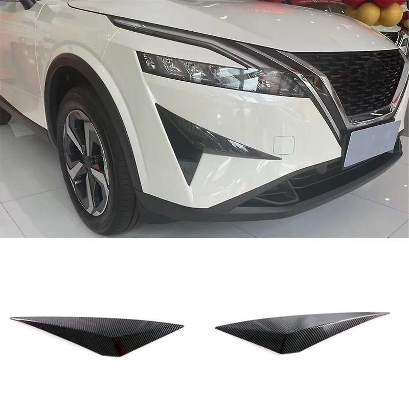 for J12 2022 2023 Car Front Fog Lights Cover Bumper Splitter Spoiler Trim Accessories Abs Carbon Fib
