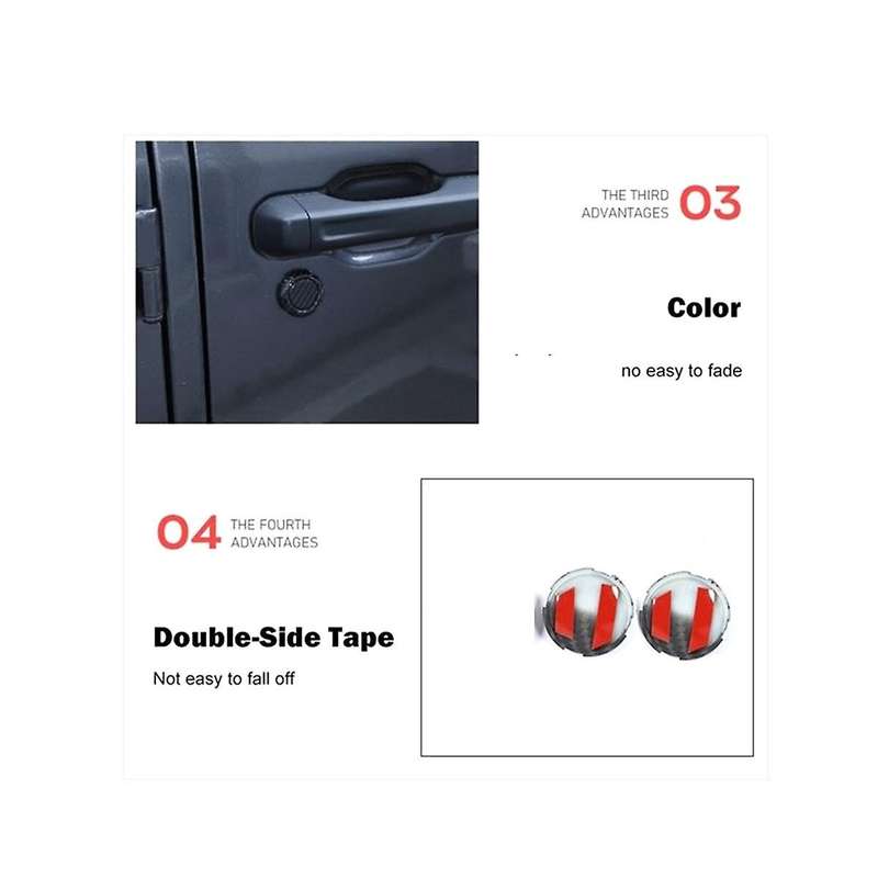 for Jimny 2018-2020 Car Door Key Hole Decoration Cover Trim Door Lock Cover Carbon Fiber Exterior A