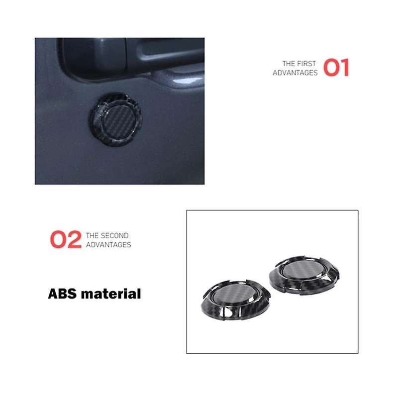 for Jimny 2018-2020 Car Door Key Hole Decoration Cover Trim Door Lock Cover Carbon Fiber Exterior A