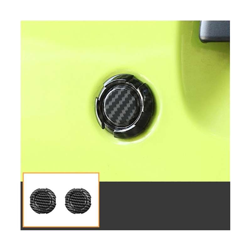 for Jimny 2018-2020 Car Door Key Hole Decoration Cover Trim Door Lock Cover Carbon Fiber Exterior A