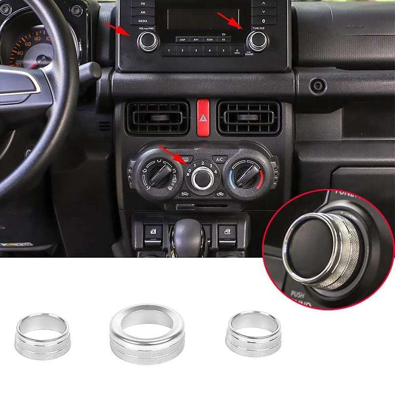 for JIMNY 2019-2021 Car Air Conditioning AC Knob Cover Trim Volume Decoration Ring Interior Accessor