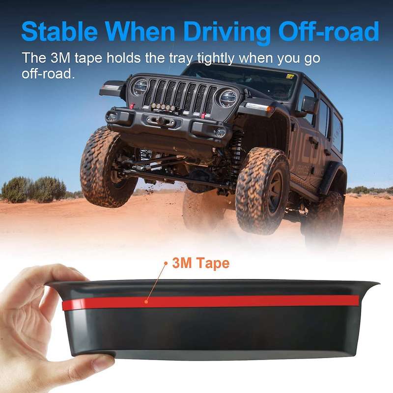 for JK JKU GrabTray Passenger Storage Tray Organizer Grab Handle Storage Box Front Door Storage Pock
