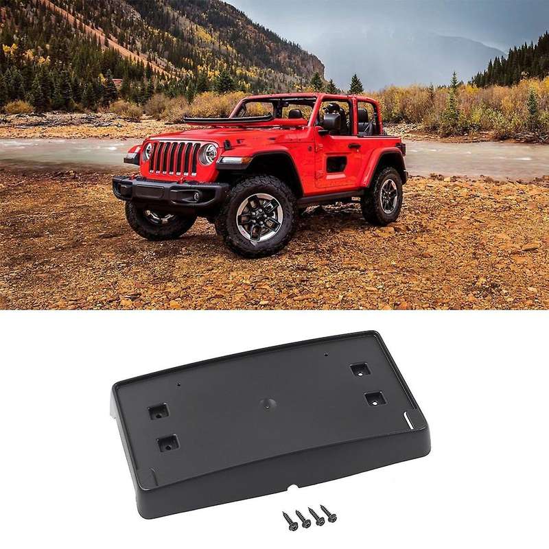 for JL Front License Plate Mounting Bracket for 2018-2020 Wrangler JL JLU & JT, ABS Black