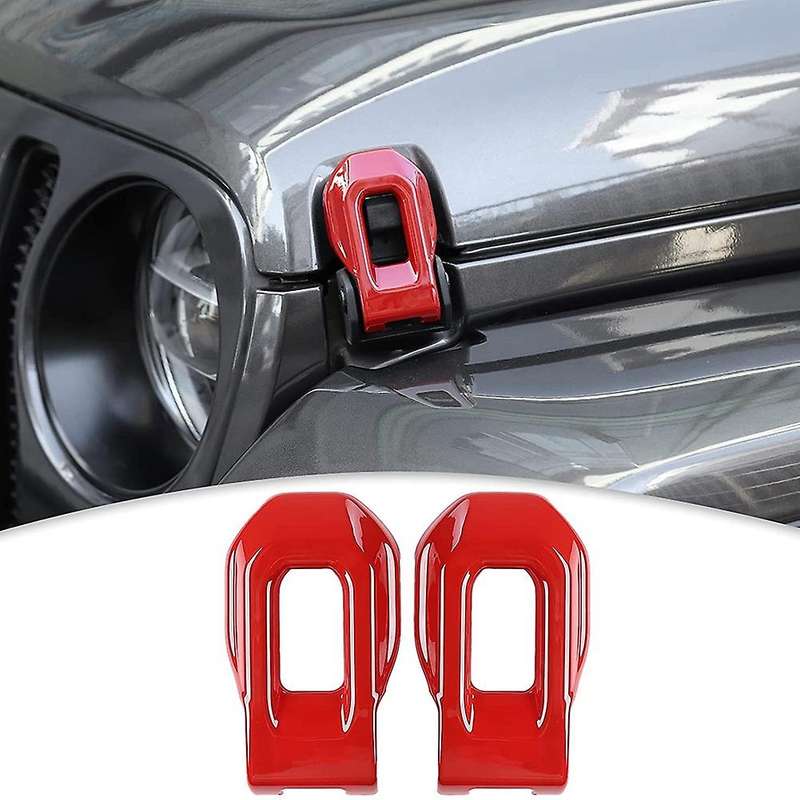 for JL Hood Lock Latches Cover Catch Bracket Cover Decor Trim for 2018-2021 JL JLU JT Red