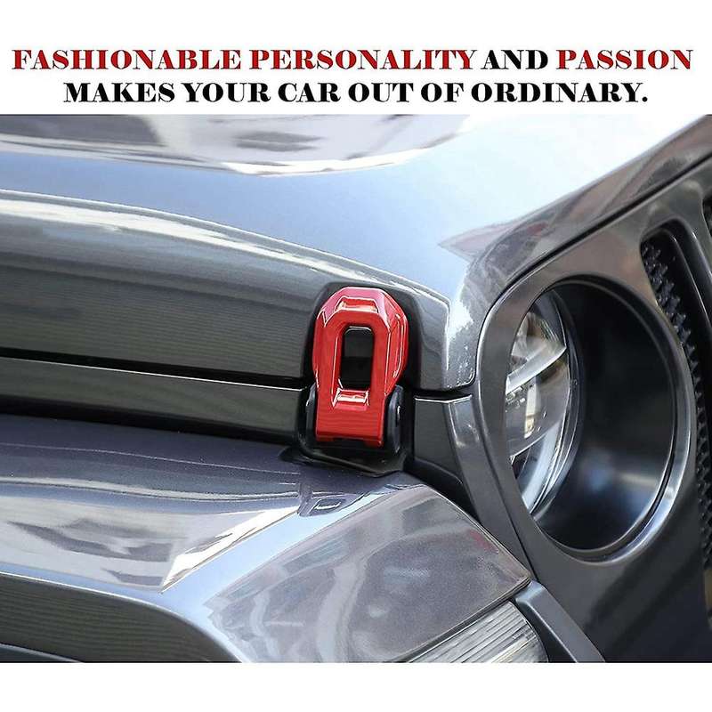for JL Hood Lock Latches Cover Catch Bracket Cover Decor Trim for 2018-2021 JL JLU JT Red