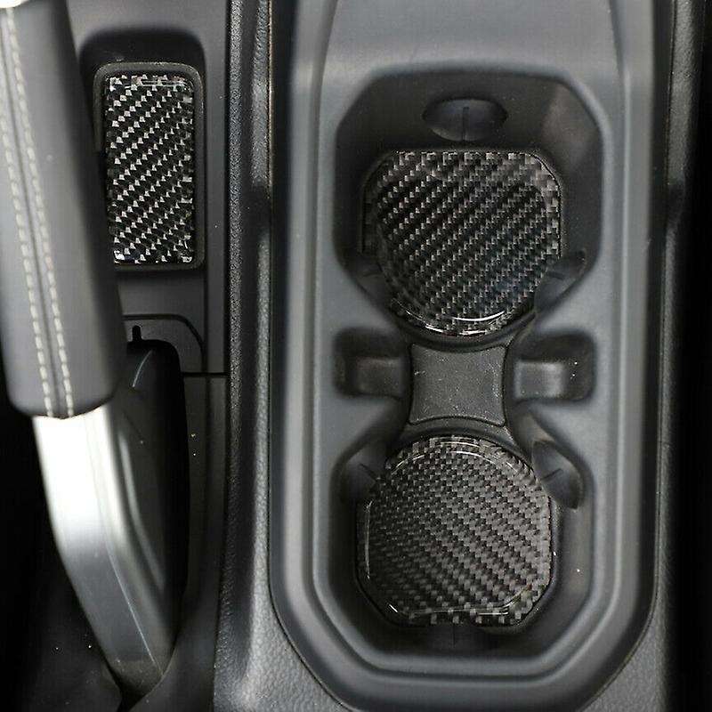 for JL 2018 2020 JT Sticker Car Interior Water Cup Holder Carbon Fiber Coaster Decal
