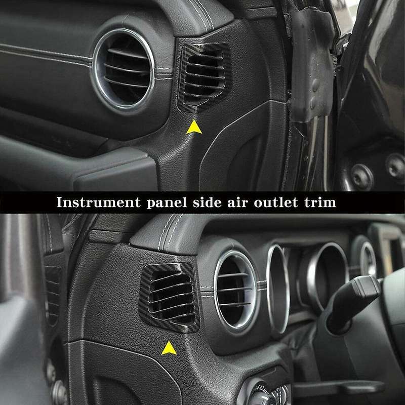 for JL JT 2018-2021 Car Interior Dashboard AC Air Outlet Vent Cover Trim Decor Accessories Carbon Fi