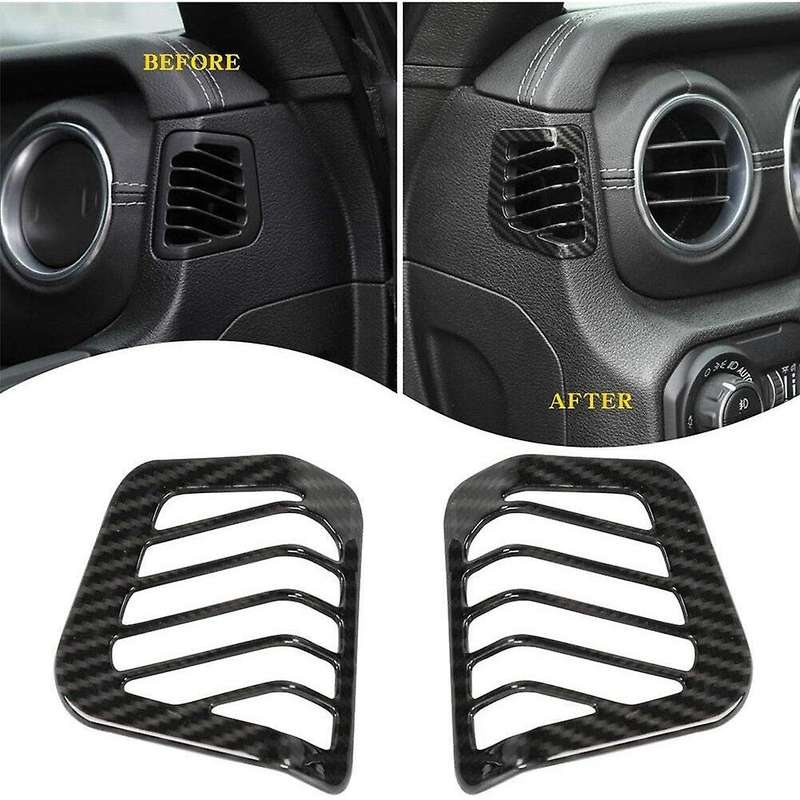 for JL JT 2018-2021 Car Interior Dashboard AC Air Outlet Vent Cover Trim Decor Accessories Carbon Fi