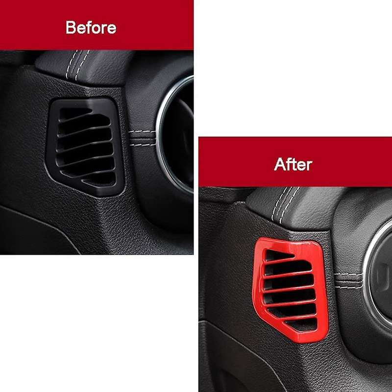 for JL JT 2018-2021 Car Interior Dashboard AC Air Outlet Vent Cover Trim Decor Accessories Red