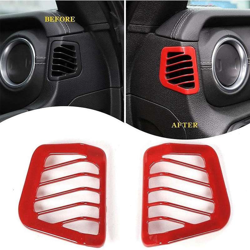 for JL JT 2018-2021 Car Interior Dashboard AC Air Outlet Vent Cover Trim Decor Accessories Red