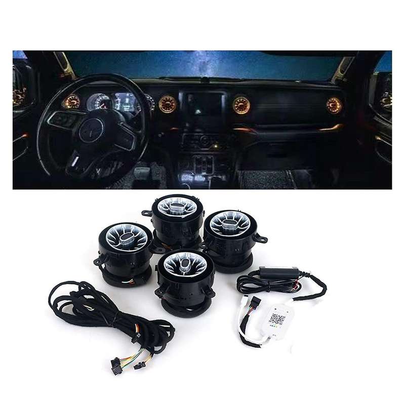 for JL 2018 - 2022 JK 2011-2017 64 Colors Turbo Outlet LED Ambient Light Ambient Light Air Outlet