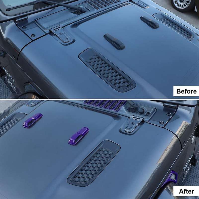 for JL JT 2018-2024 Hood Vents & Engine Hood Hinge & Side AC Vent Outlet Trim,A