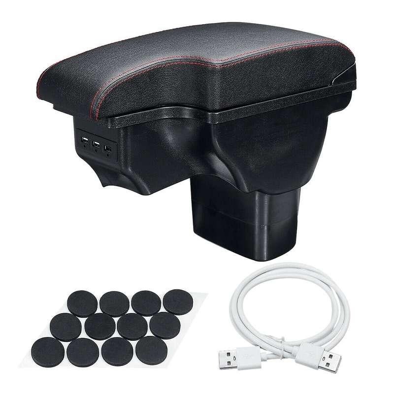 for Juke ESQ 2011-2019 Central Armrest Consoles Storage Box Handrails Double Layer Storage W/ 3 USB