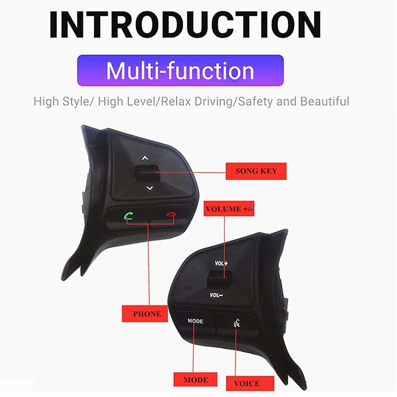 for K2 2011-2014 Multifunction Steering Wheel Control Button Audio Phone Volume Switch with Backlig