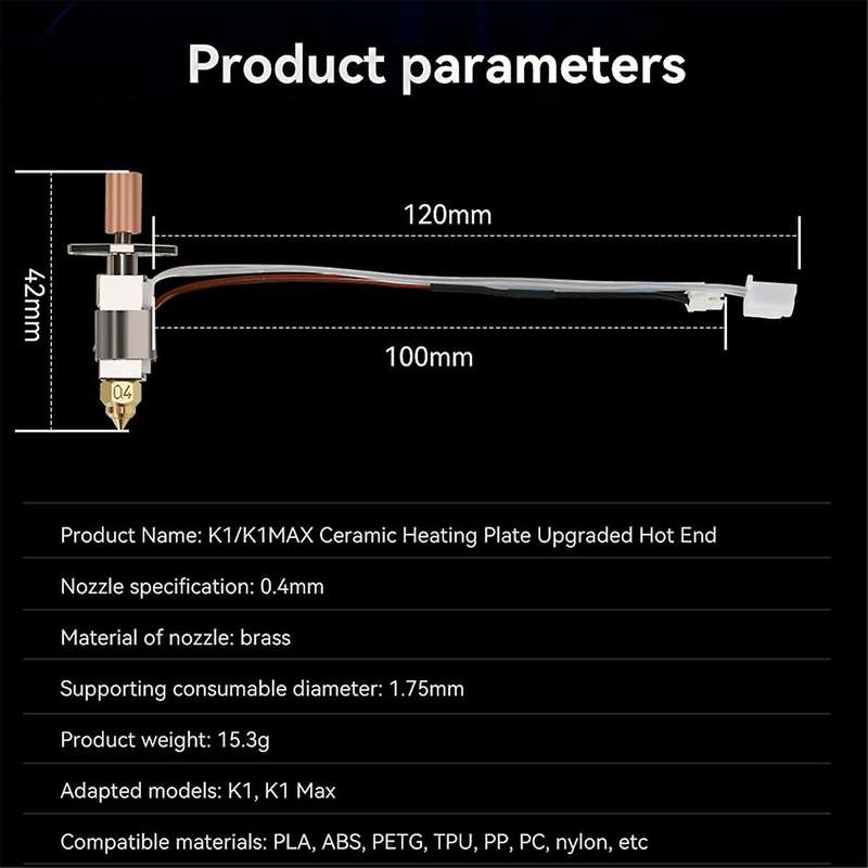 for K1/ K1 Max Upgrade Hotend Kit Ceramic Heating Plate 550C Rapid Printing for K1 K1MAX - Extrud