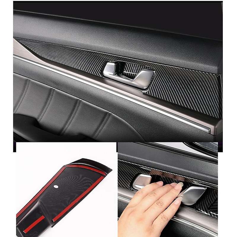 for K5 2020 2021 2022 Carbon Fiber Car Inner Door Handle Bowl Cover Trim Decor Frame Sticker Accesso