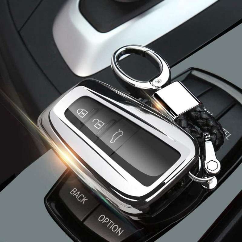 for Key Cover with Tpu Smart Key Case for 2018-2021 , Silver