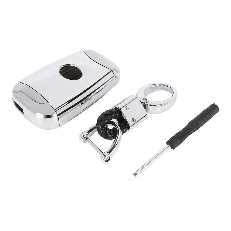 for Key Cover with Tpu Smart Key Case for 2018-2021 , Silver