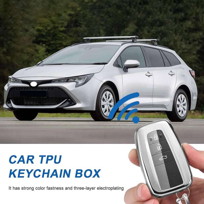 for Key Cover with Tpu Smart Key Case for 2018-2021 , Silver