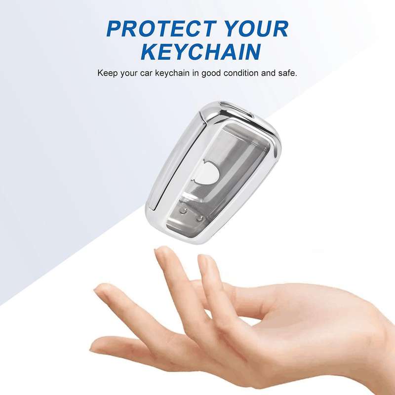 for Key Cover with Tpu Smart Key Case for 2018-2021 , Silver