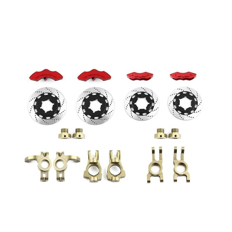 for Kingmotor 1/7 Pulley C3 E8414 E8415 Simulation Disc Brake Caliper Upgrade,red+black