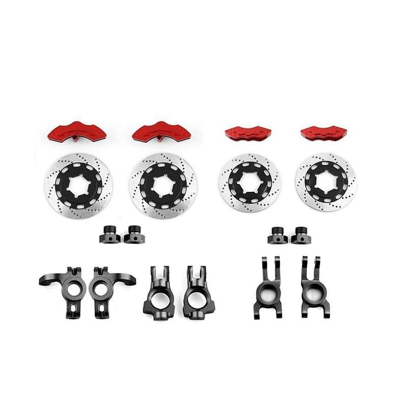 for Kingmotor 1/7 Pulley C3 E8414 E8415 Simulation Disc Brake Caliper Upgrade,red+black